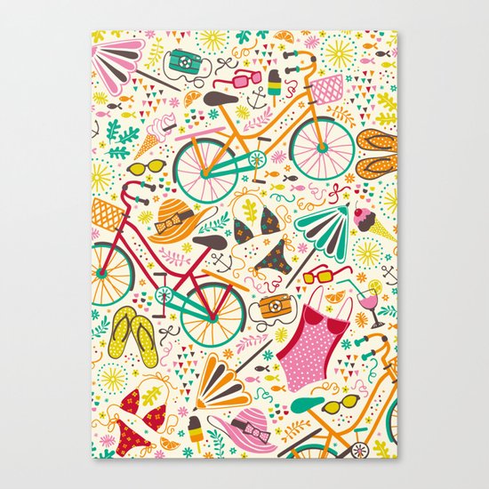 Seaside Cycle Canvas Print