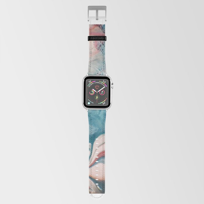 Red and blue with creamy marble abstract minimalist  Apple Watch Band