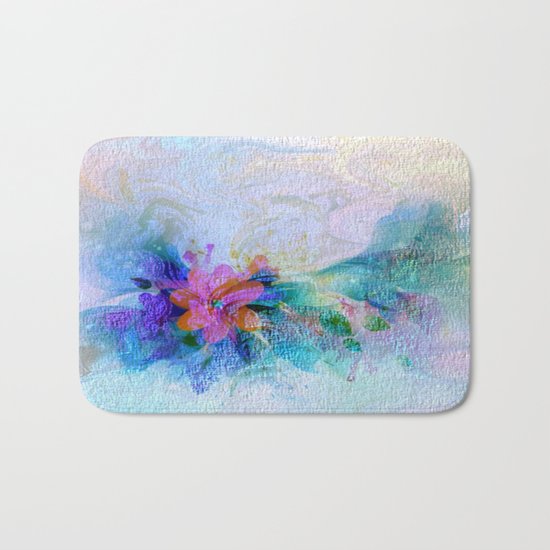 Soft Shaded Floral Abstract Bath Mat