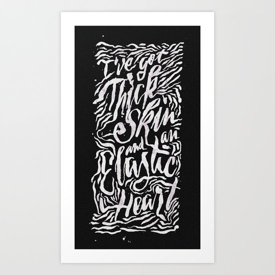 Elastic Heart B&W Art Print