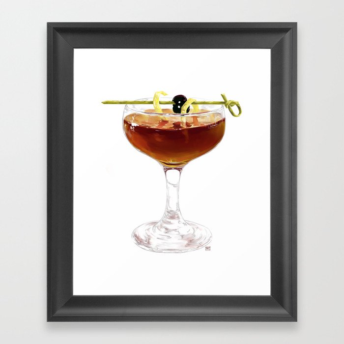 Game Set Match cocktail Framed Art Print