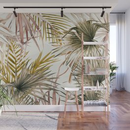 Pink & Green leaf II Wall Mural