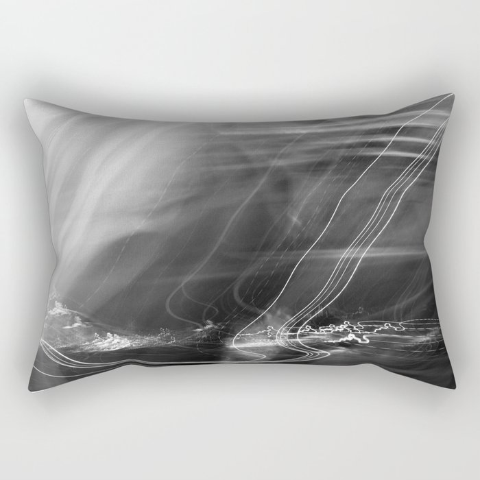 City Lights in Black and White Photograph Rectangular Pillow