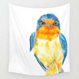 Barn Swallow - Andorinha - orange and blue - bird - illustration Wall Tapestry