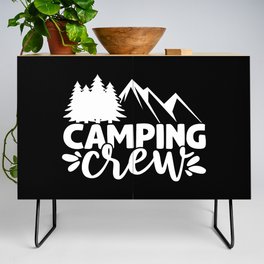 Camping Crew Cool Adventure Mountains Quote Credenza