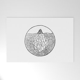 Black and white iceberg abstract sketch Welcome Mat