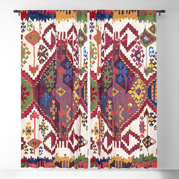 Adana Kilim South East Anatolia Antique Tribal Rug Print Blackout Curtain