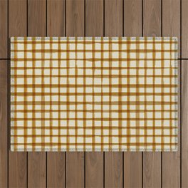 Spring Cottage Gingham - Vintage Yellow Outdoor Rug