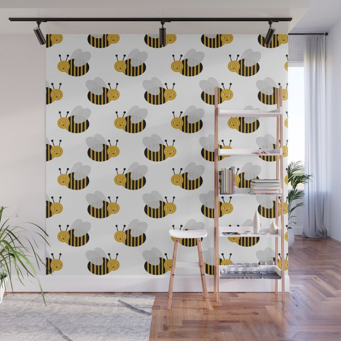 Bee kids insects decor for boys and girls nursery room bumble bees Wall Mural