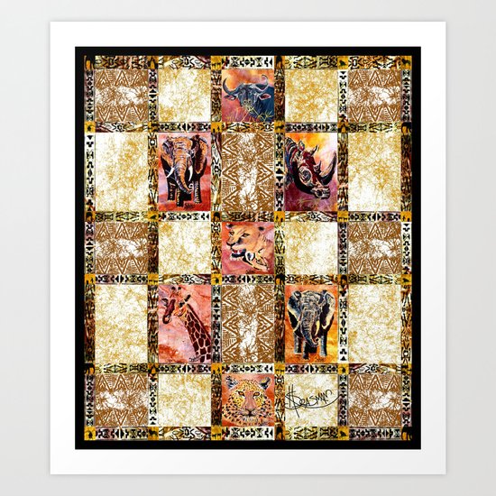 Quilted African Life. Art Print