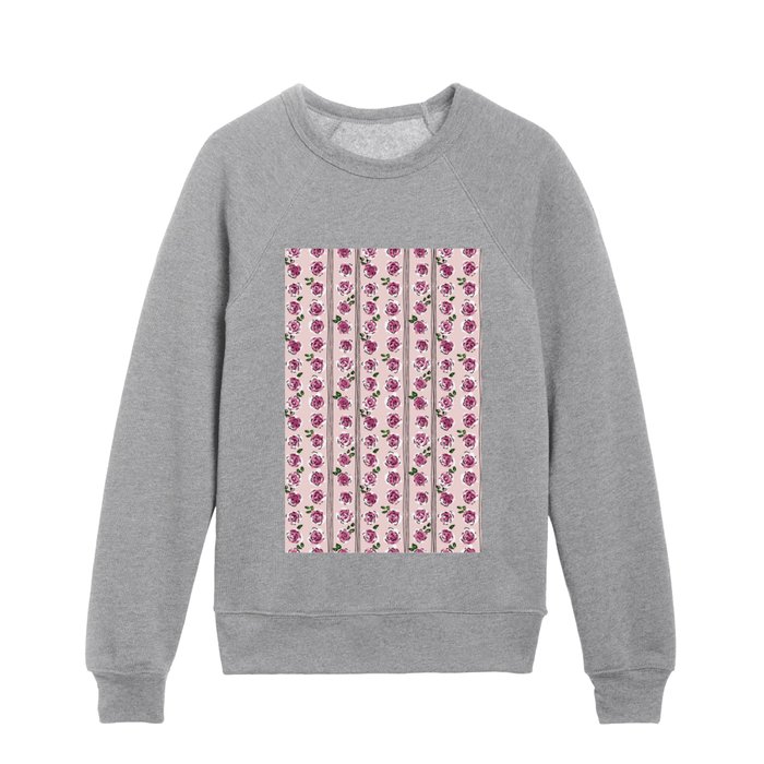 romantic rose pattern – sweet midcentury flowers Kids Crewneck