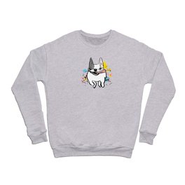 Running French Bulldog with Paint Splatters Crewneck Sweatshirt