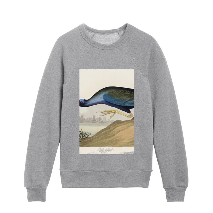 Purple Gallinule from Birds of America (1827) by John James Audubon  Kids Crewneck