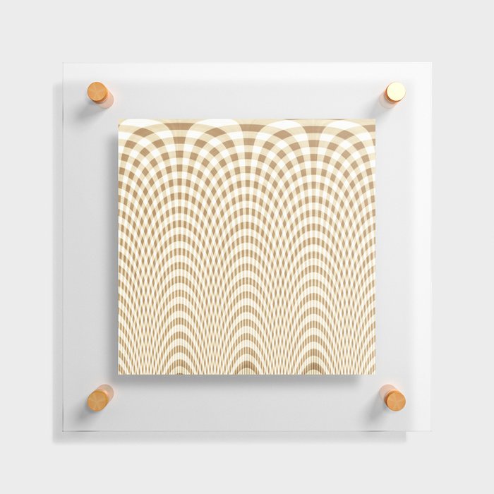 Beige and white curved squares Floating Acrylic Print