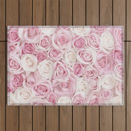 Pink Roses Outdoor Rug