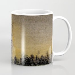 Sunset On The Lake Coffee Mug | Scan, Brunches, Sunset, Reflection, Yellow, Hand Drawing, Tree, Walk, Drawing, Sketch 