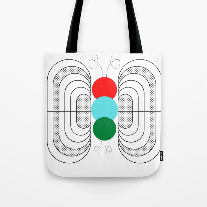Black and white and colorful minimalist butterfly art. Tote Bag