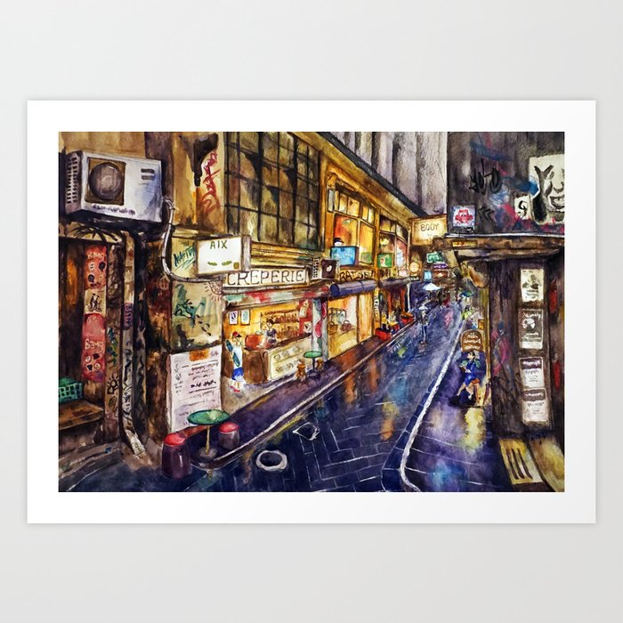 Melbourne Streetscape Art Print by Dreamyriona | Society6