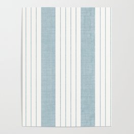 Ticking Stripe in Light Blue Poster