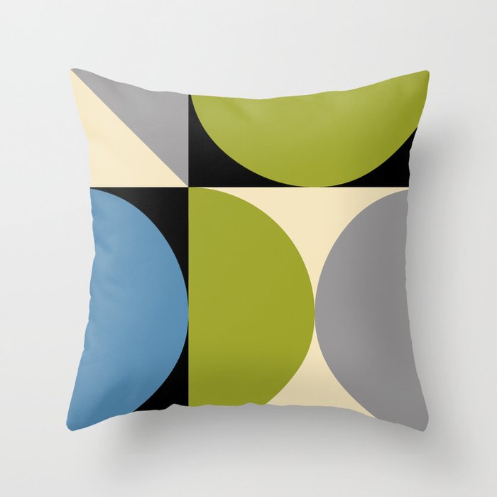 Mid Century Modern Geometric Abstract 242 Throw Pillow