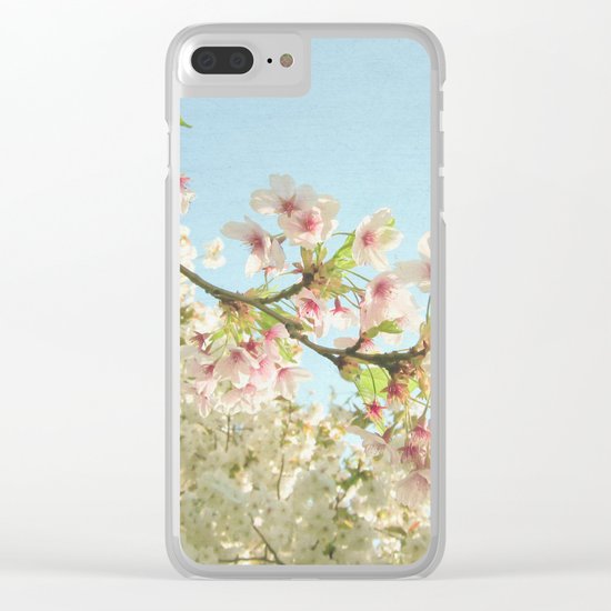 Pink on White Clear iPhone Case