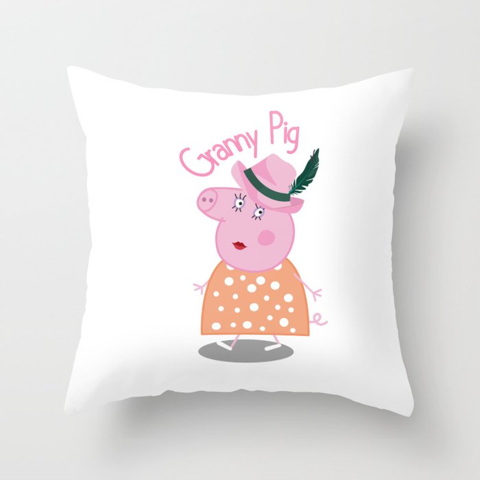Granny Pig,Grandma Pig tee,Gift for Grandmother Throw Pillow