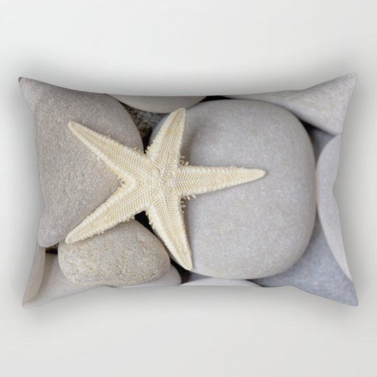Starfish on pebble Rectangular Pillow