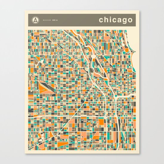 CHICAGO MAP Canvas Print