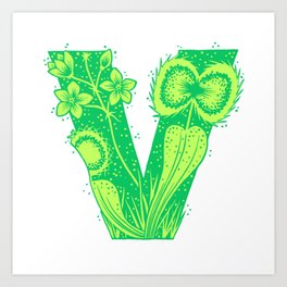 V is for Venus Fly Trap Art Print