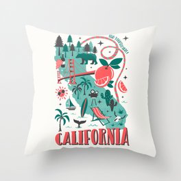 California Map Throw Pillow