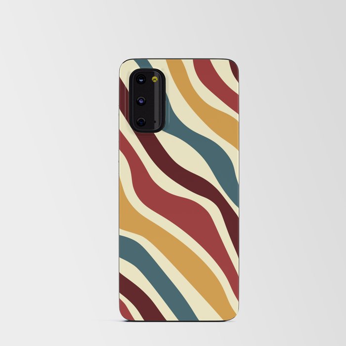Abstract Retro Colorful Water Waves Art - Retro colors Android Card Case