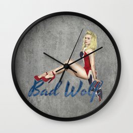 Blonde in a Union Jack...A specific one Wall Clock | Plane, Uk, Doctorwho, Noseart, Painting, Blonde, Sci-Fi, Rosetylor, British, Typography 