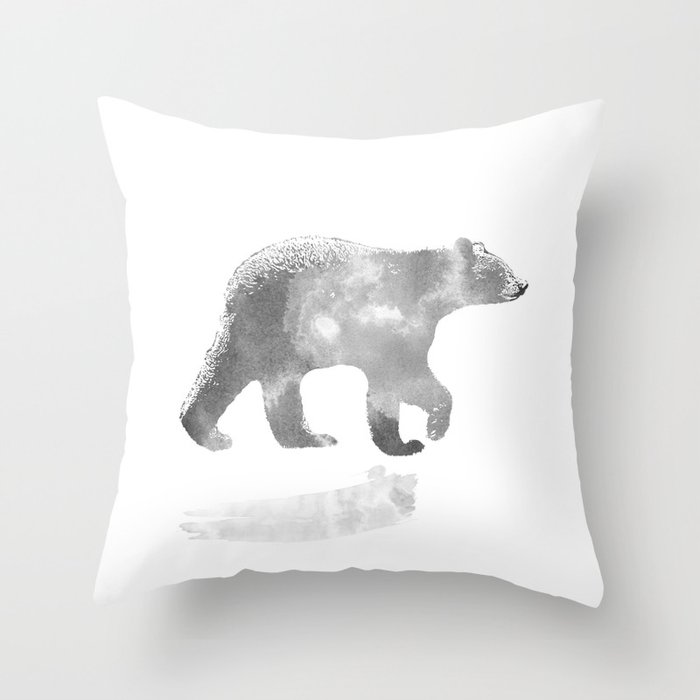 graphic bear III Throw Pillow