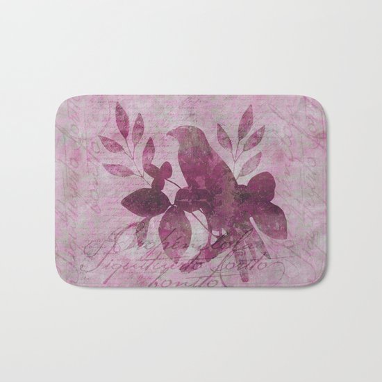 Paradiese Bird mixed media collae art Bath Mat