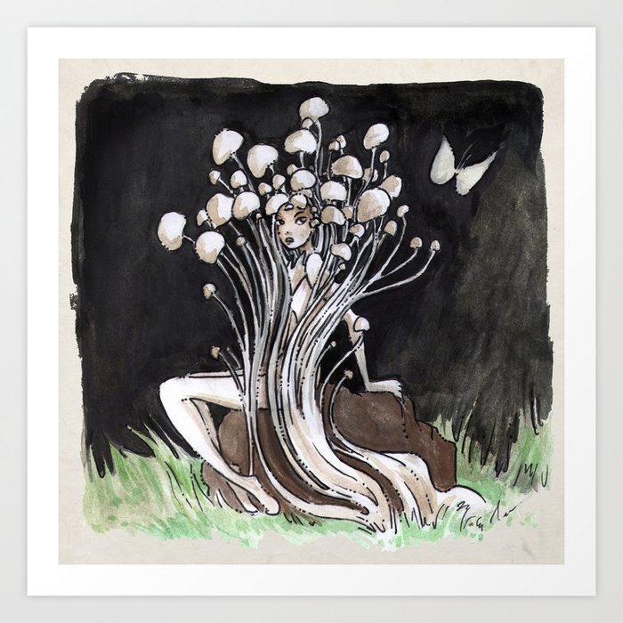 Empire of Mushrooms: Flammulina Velutipes Art Print