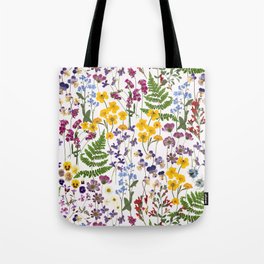 Summer Garden- Pressed And Dried Flowers Tote Bag