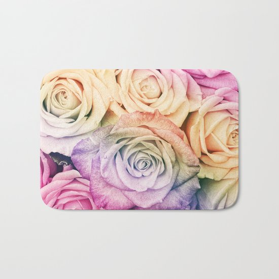 Some people grumble- Colorful Roses- Rose pattern Bath Mat