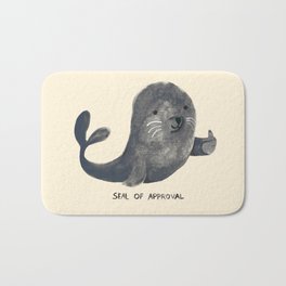 Seal Of Approval Bath Mat | Popart, Painting, Watercolor, Encouragement, Typography, Positive, Motivational, Seal, Cute, Motivation 