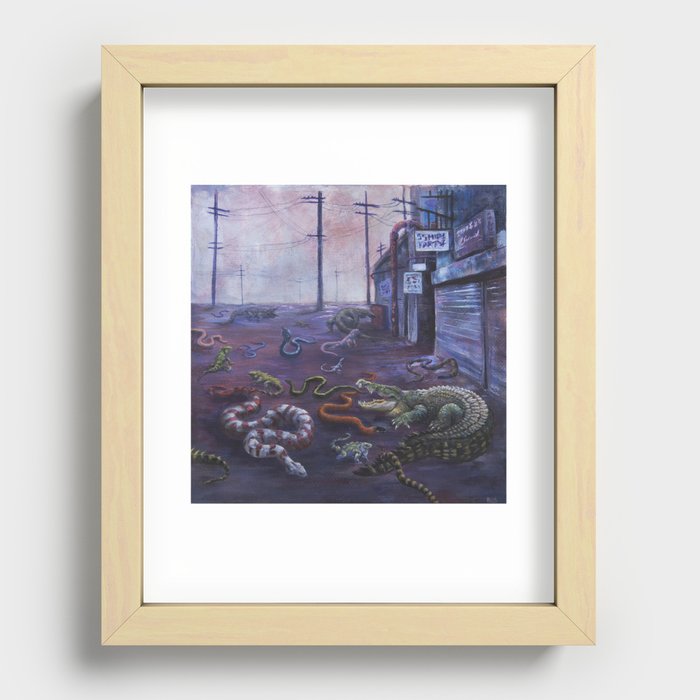 Reptile parking Recessed Framed Print