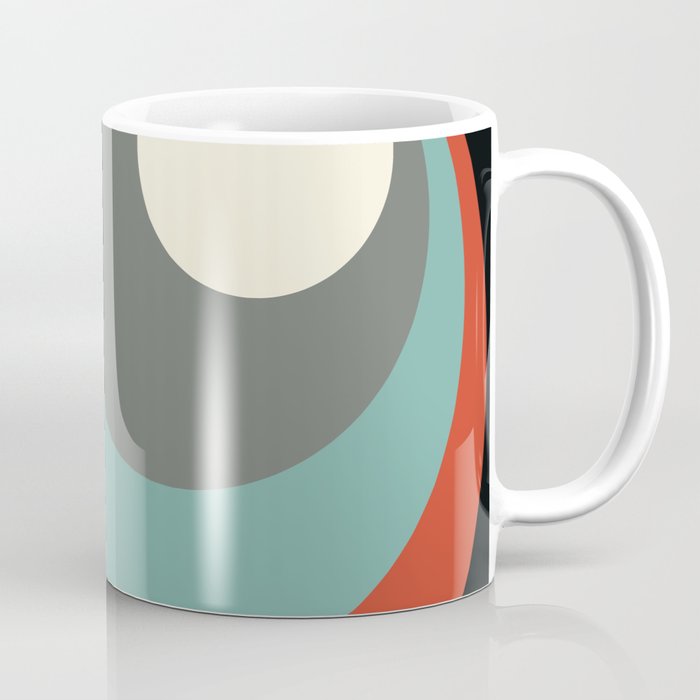 Elatha - Classic Colorful Abstract Minimal Retro 70s Style Dots Design Coffee Mug