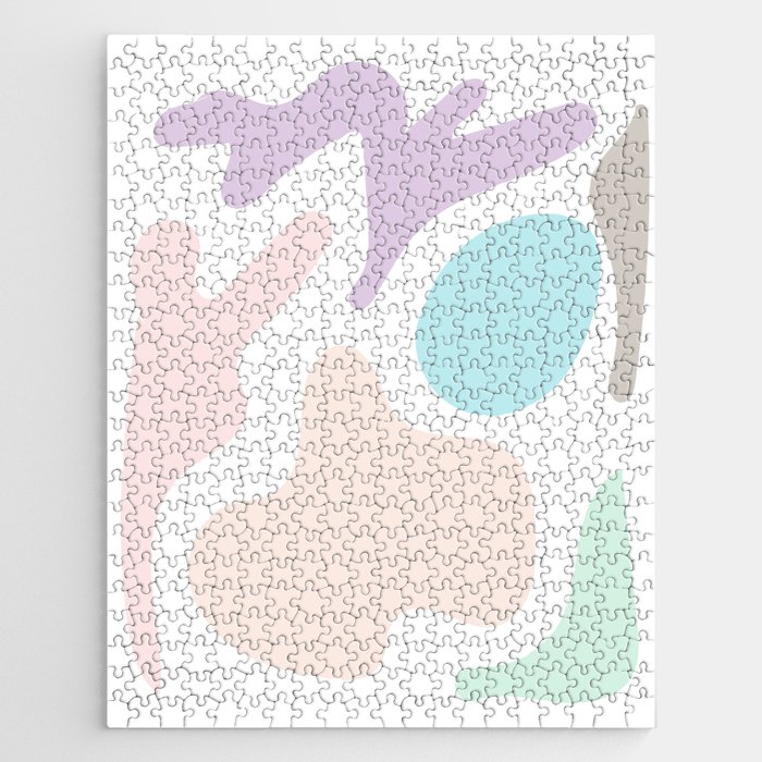 35 Abstract Shapes Pastel Background 220729 Valourine Design Jigsaw Puzzle