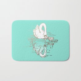 Beautiful Swan Reflection - Riptide Aqua Bath Mat
