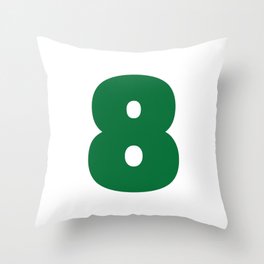 8 (Olive & White Number) Throw Pillow