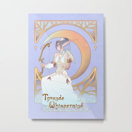 Art Nouveau Moon Goddess Metal Print | Elf, Digital, Fantasy, Goddess, Elves, Game, Princess, Graphicdesign, Queen, Illustration 