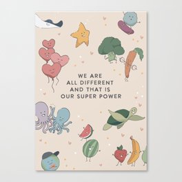 Affirmation Characters - Superpower Canvas Print