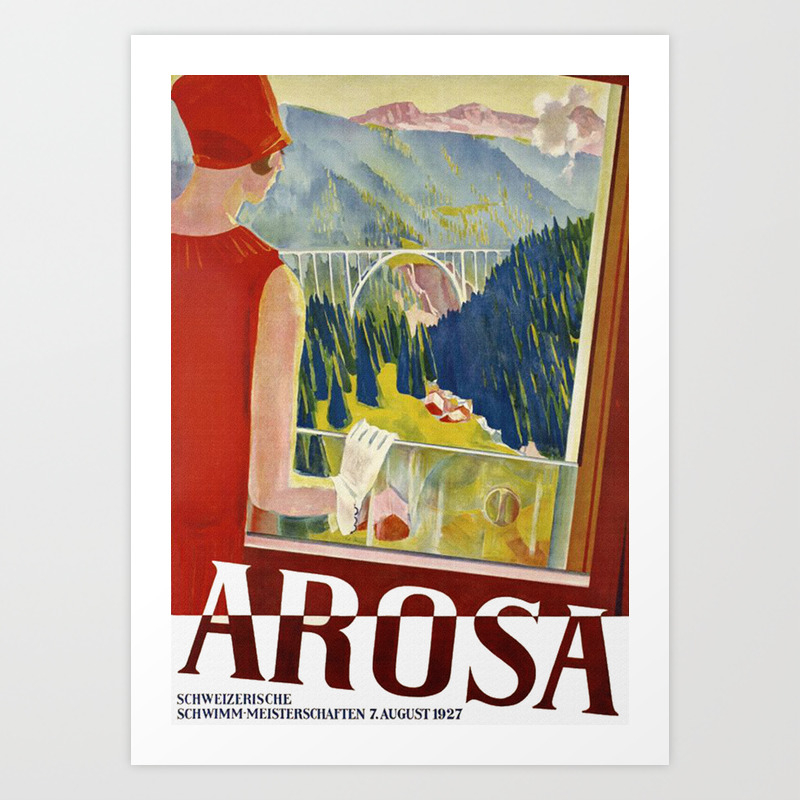 Arosa Switzerland Vintage Travel Art Print By Yesteryears Society6