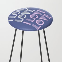 I Love Love - Periwinkle Blue pastel colors modern abstract illustration  Counter Stool