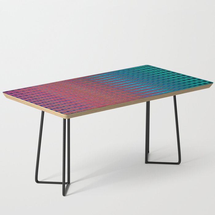 Neon Pink And Turquoise Zigzag Abstract Coffee Table