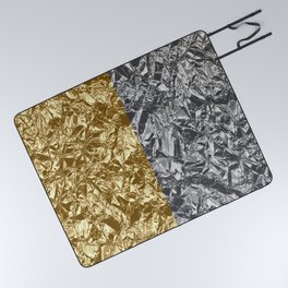 Gold Silver Foil Modern Collection Picnic Blanket