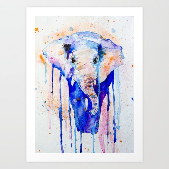 Colorful elephant Art Print